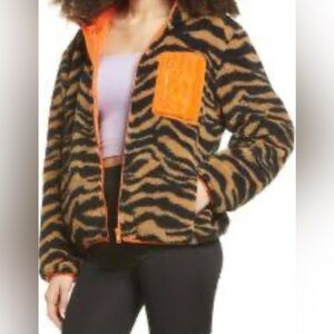 Nordstrom BP Tiger Striped Fleece Jacket size L